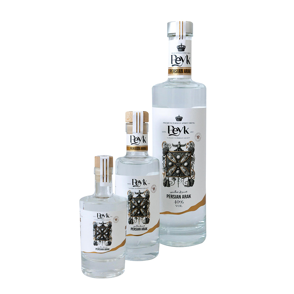 Peyk Arak 40% raisin spirit (arak sagi), bottle front
