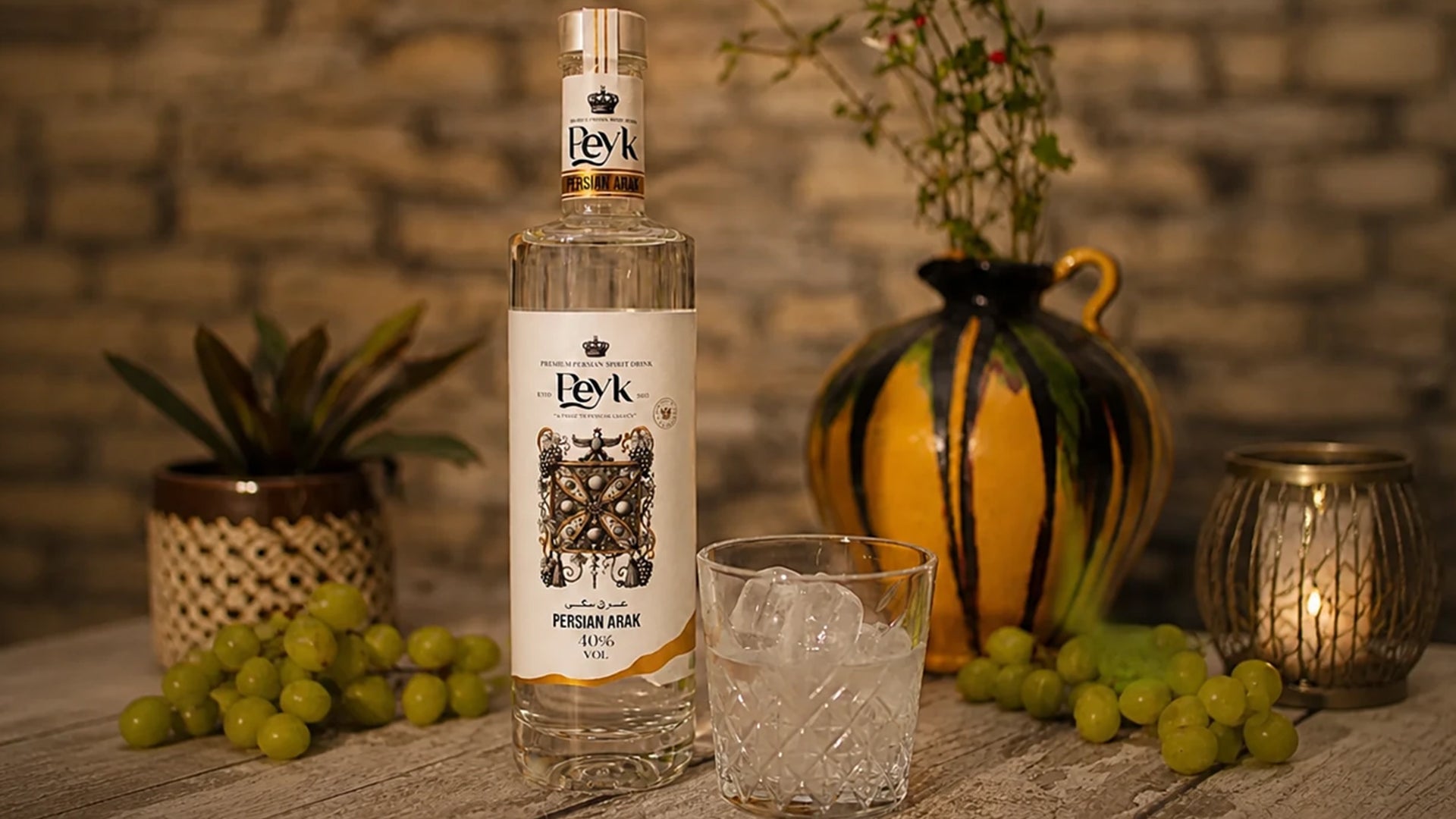 Peyk Arak Persian raisin spirit (Aragh Sagi) banner